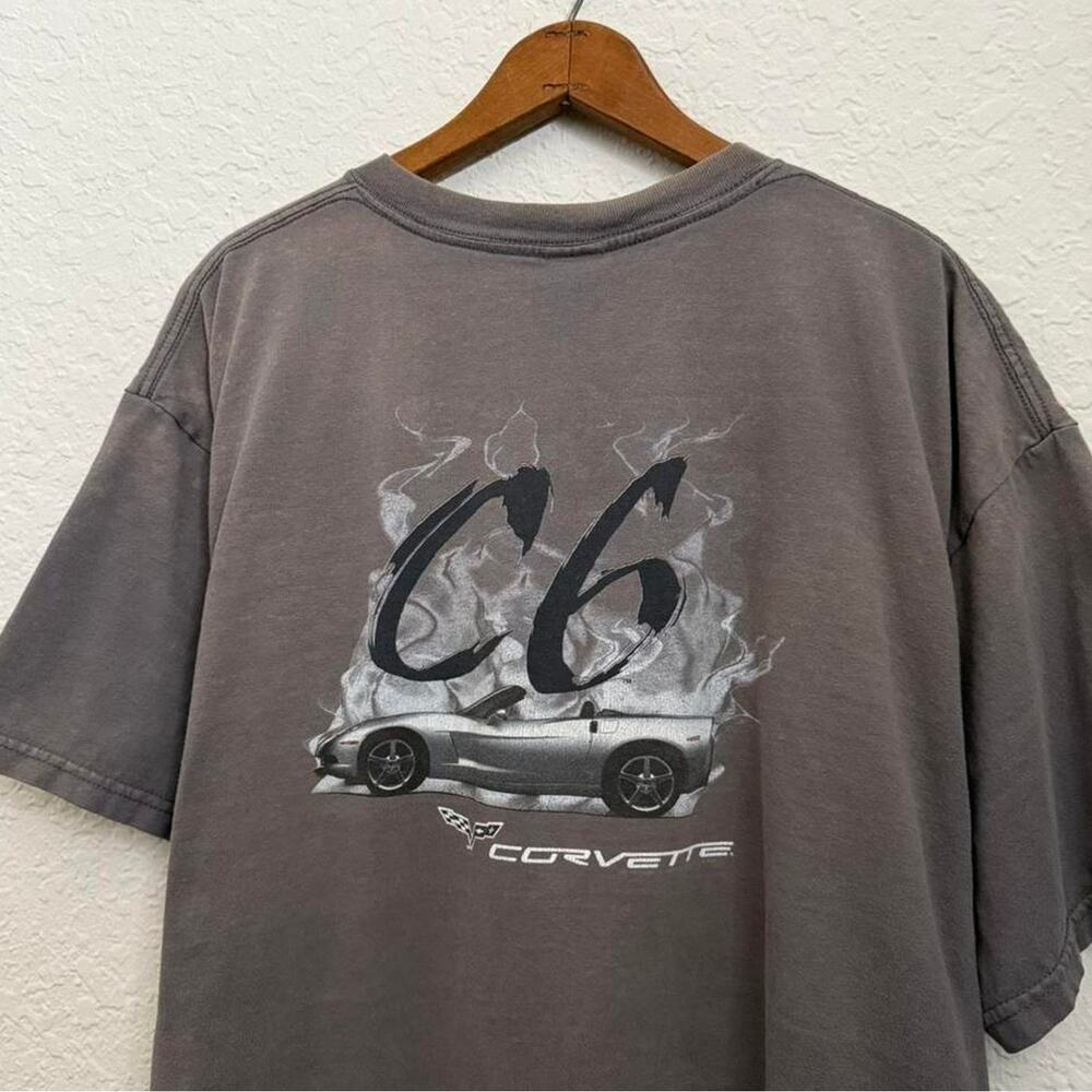 00s Corvette Faded Out C6 Car Gray Men's XL Tee Smoke
